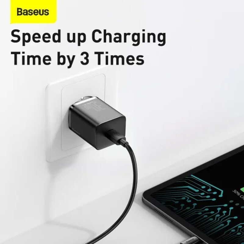 Сетевое зарядное устройство Baseus (1USB-C) 30W Super-Si EU Black (CCSUP-J01)