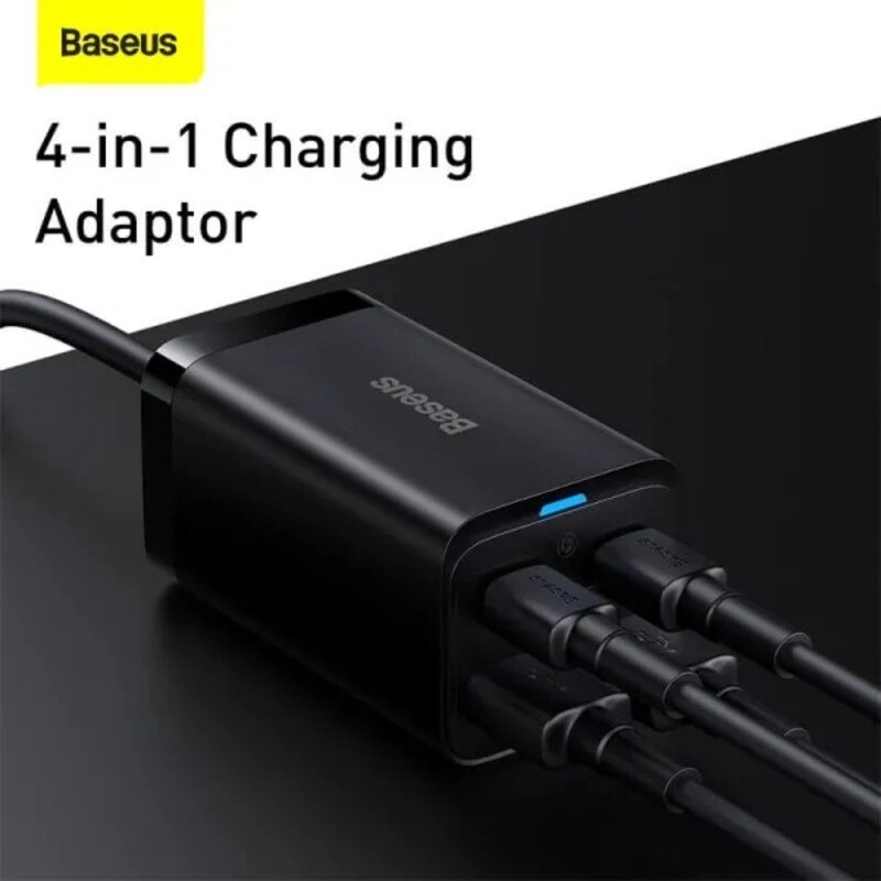 Сетевое зарядное устройство Baseus GaN3 Pro (2USB+2Type-C) QC3.0 65W Black (CCGP040101)
