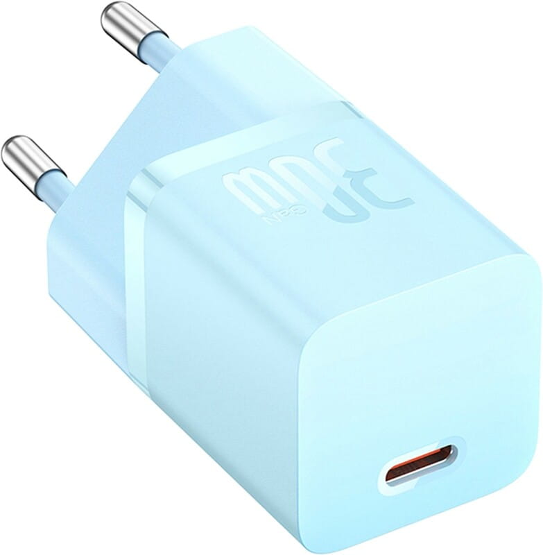 Мережевий зарядний пристрій Baseus GaN5 FC mini 1C (1USB-C) 30W Blue (CCGN070603)