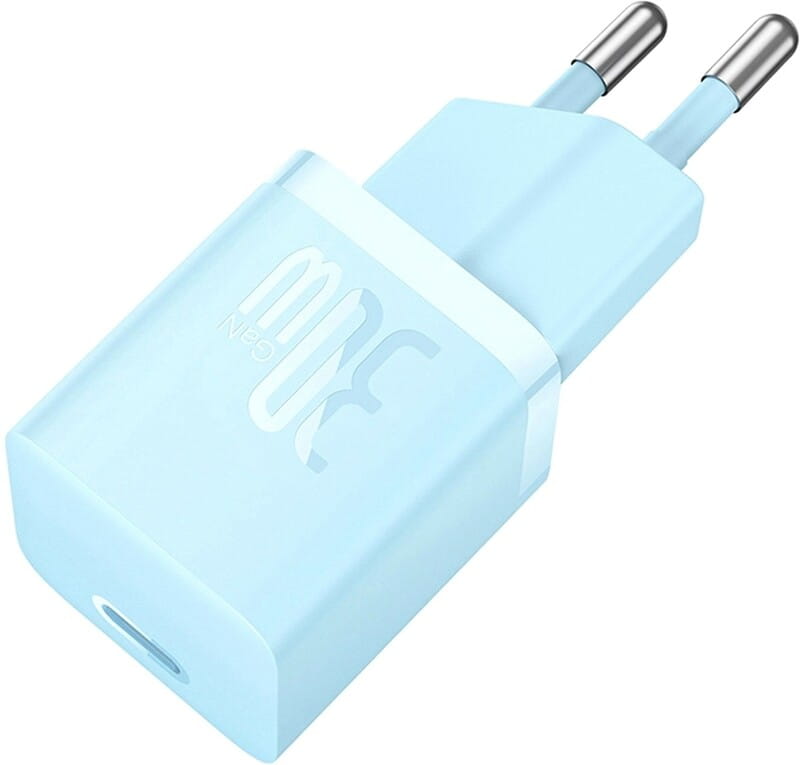 Мережевий зарядний пристрій Baseus GaN5 FC mini 1C (1USB-C) 30W Blue (CCGN070603)
