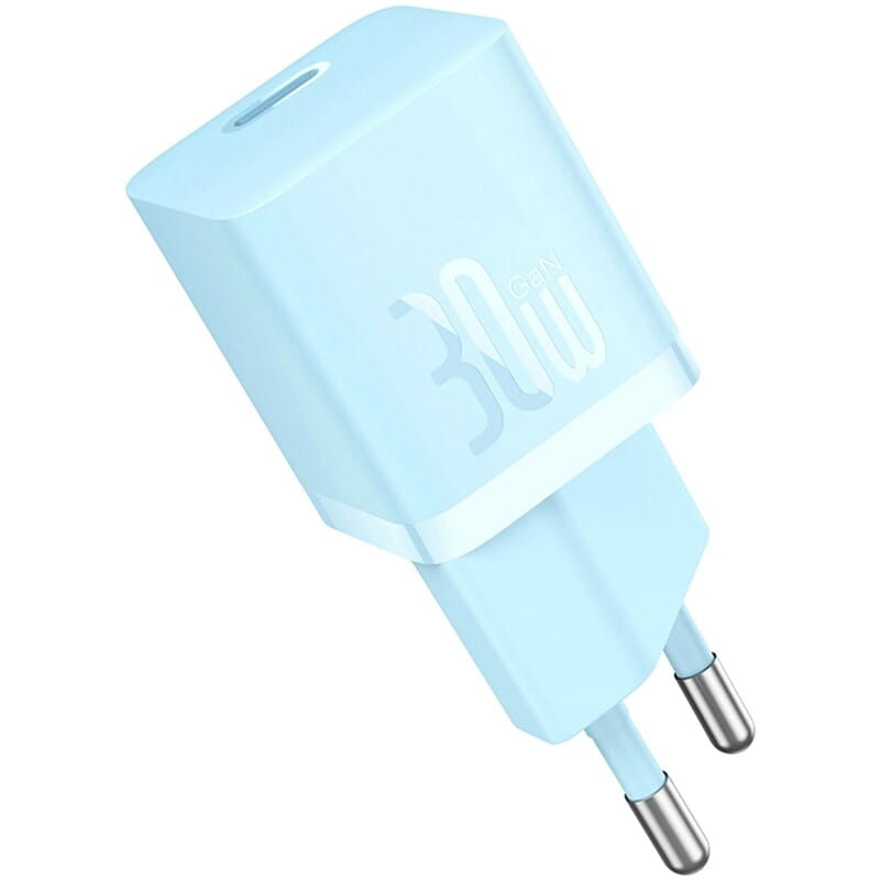 Мережевий зарядний пристрій Baseus GaN5 FC mini 1C (1USB-C) 30W Blue (CCGN070603)