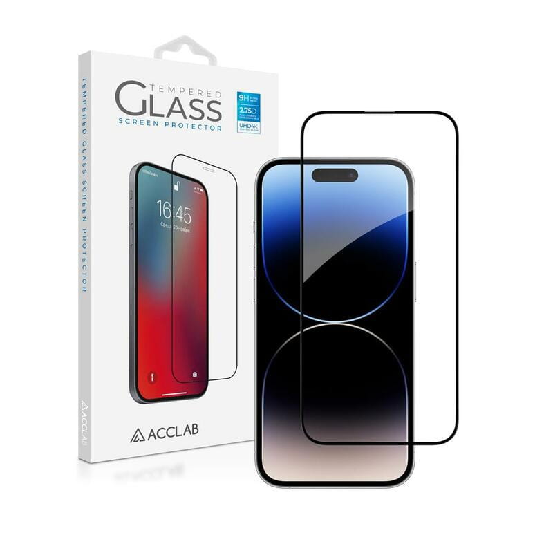 Защитное стекло ACCLAB Full Glue для Apple iPhone 14 Pro Black (1283126541971)