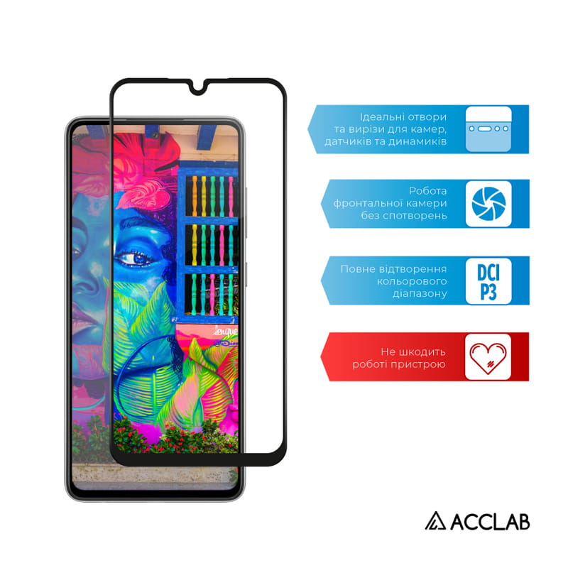 Захисне скло ACCLAB Full Glue для Samsung Galaxy A25 SM-A256 5G Black (1283126573965)