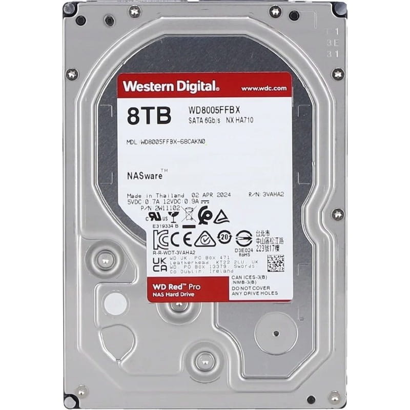 Накопичувач HDD SATA 8.0TB WD Red Pro 7200rpm 256MB (WD8005FFBX)