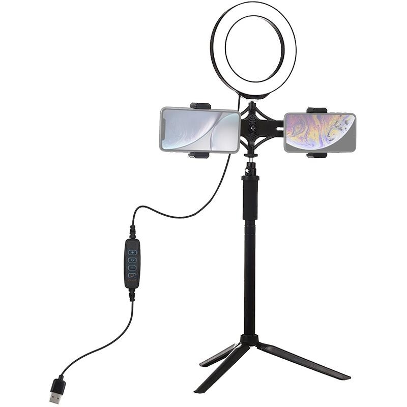 Кільцева USB LED-лампа Puluz PKT3038 6.2" + штатив, подовжувач (PKT3038)