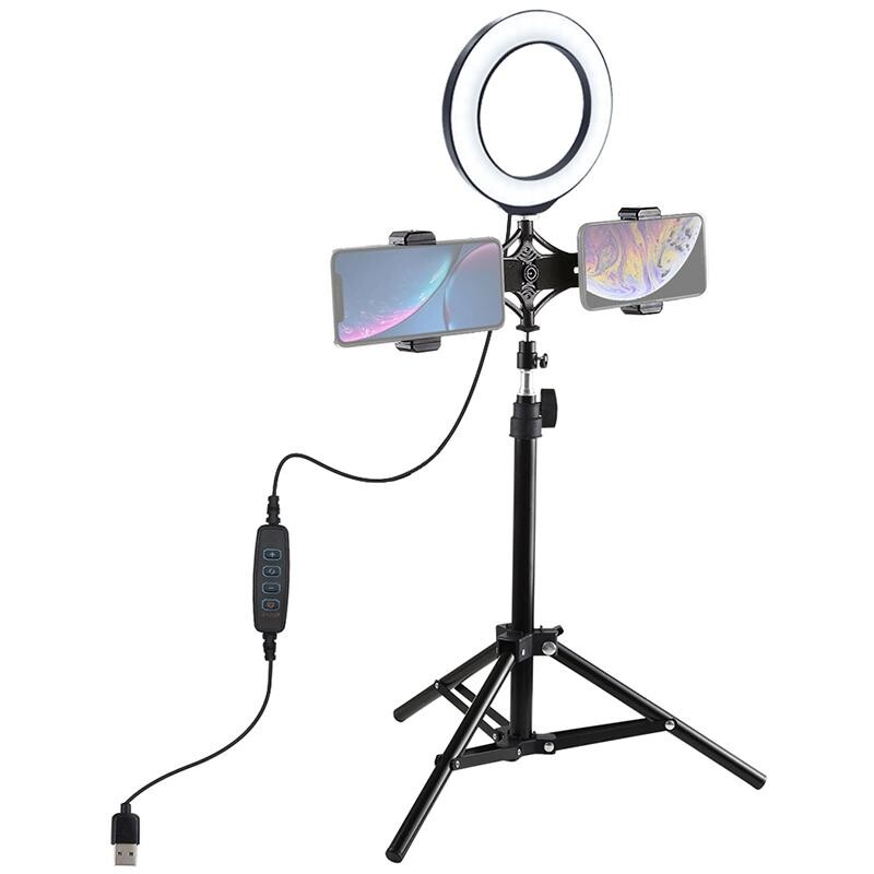 Кільцева USB LED-лампа Puluz PKT3037 6.2" + штатив 70 cм (PKT3037)