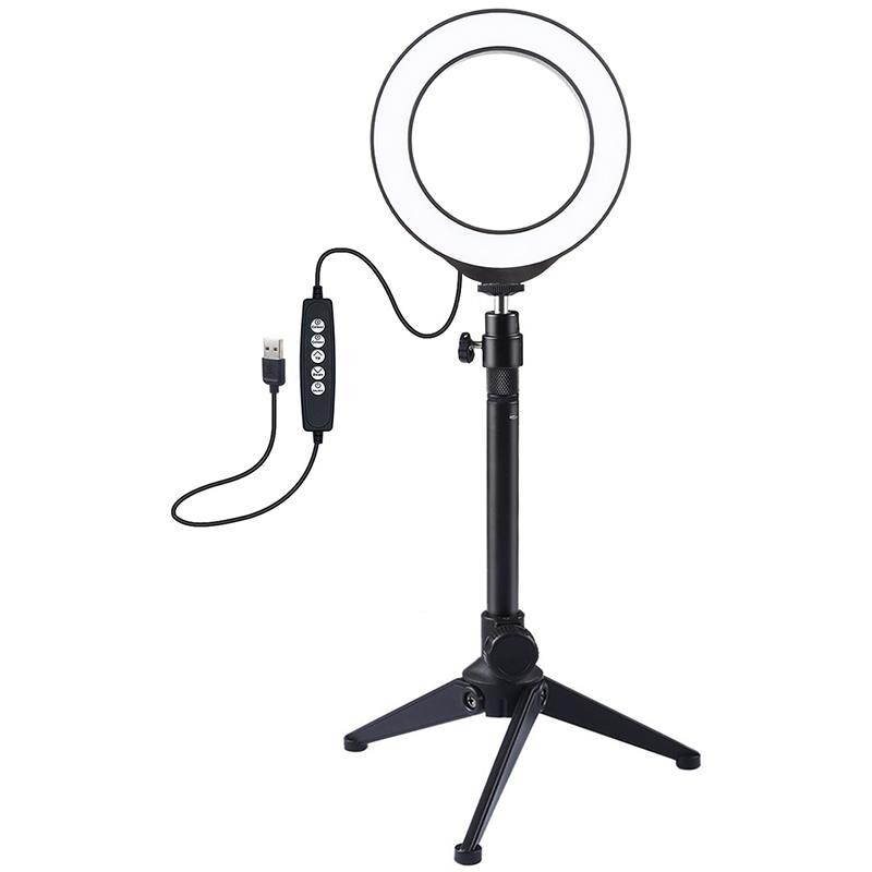 Кільцева USB RGBW LED-лампа Puluz PKT3049B 4.7" + настільний штатив (PKT3049B)