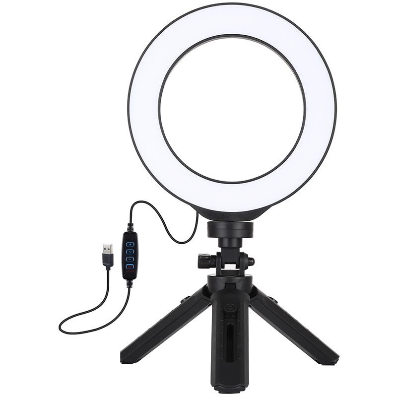 Кільцева USB LED-лампа Puluz PKT3059B 6.2" + настільний штатив (PKT3059B)