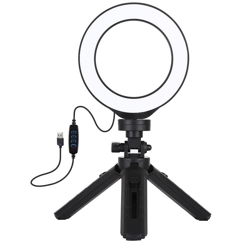 Кільцева USB LED-лампа Puluz PKT3058B 4.7" + штатив 12 см (PKT3058B)