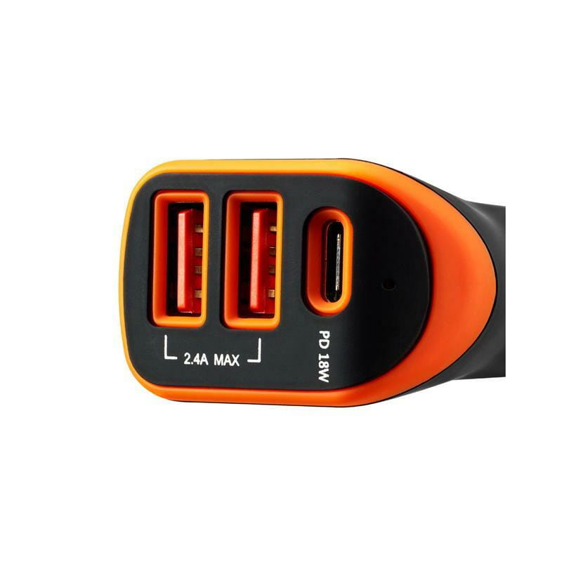 Автомобильное зарядное устройство Canyon C-08 (3USB, 2.4A) Black Orange (CNE-CCA08BO)