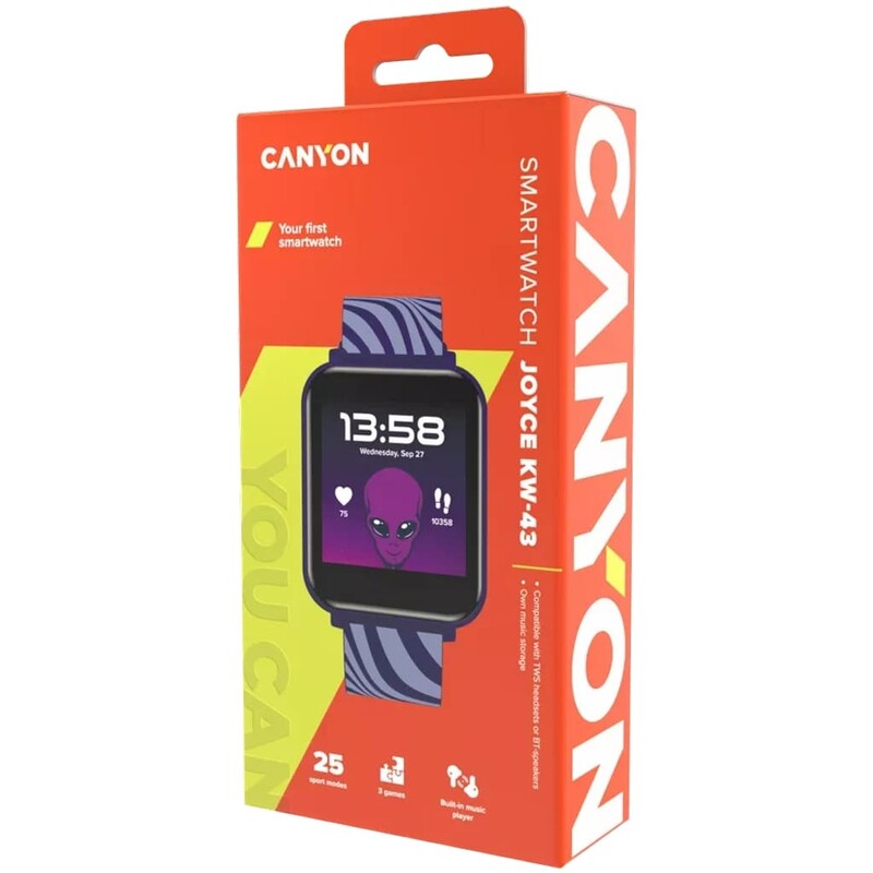 Детские смарт-часы Canyon Joyce KW-43 Dual BT Music Blue (CNE-KW43BL)
