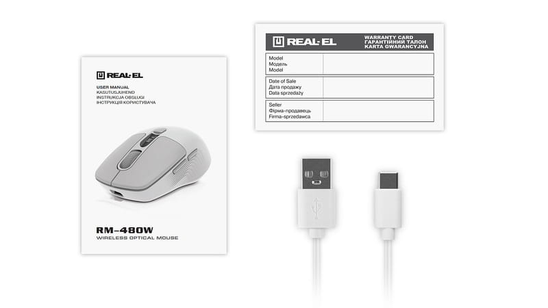 Мышь беспроводная REAL-EL RM-480W White