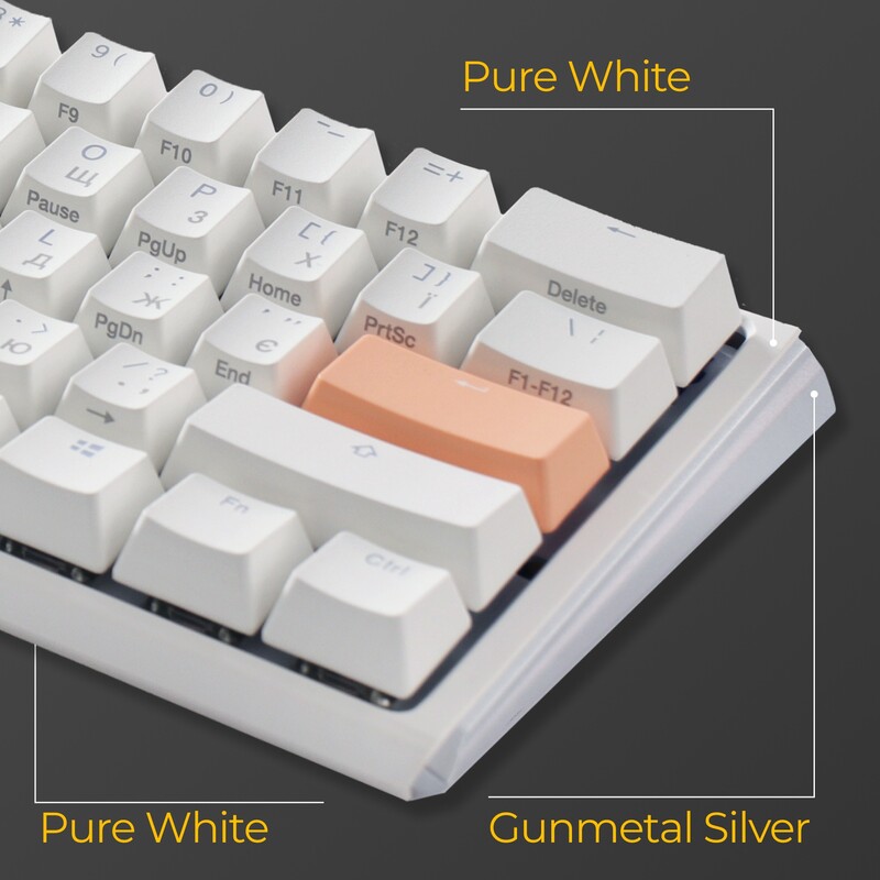 Клавиатура Ducky One 3 Mini Cherry MX Red RGB UA USB White (DKON2161ST-RUAPXPWWWSC1)
