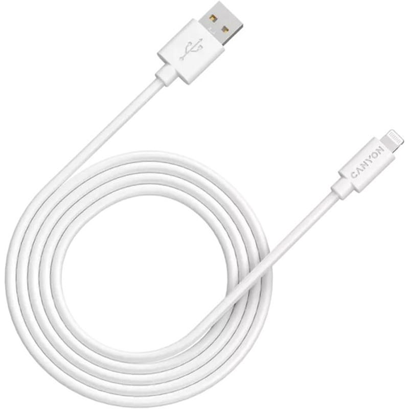 Кабель Canyon MFI-12 USB - Lightning (M/M) 2 м, White (CNS-MFIC12W)