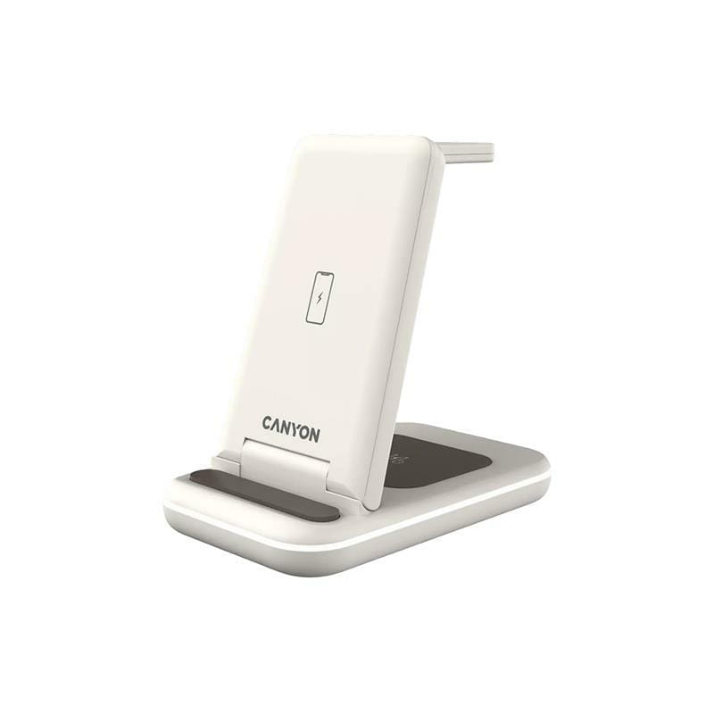 Беспроводное зарядное устройство Canyon WS-304 15W 2in1 Cosmic Latte (CNS-WCS304CL)