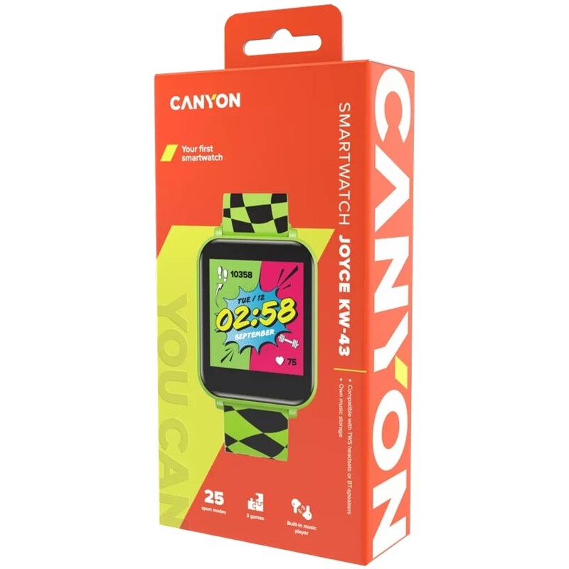 Детские смарт-часы Canyon Joyce KW-43 Dual BT Music Green (CNE-KW43YB)