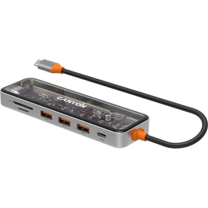 Док-станція Canyon DS-13 7in1 Transparent Space Grey (CNS-TDS13)