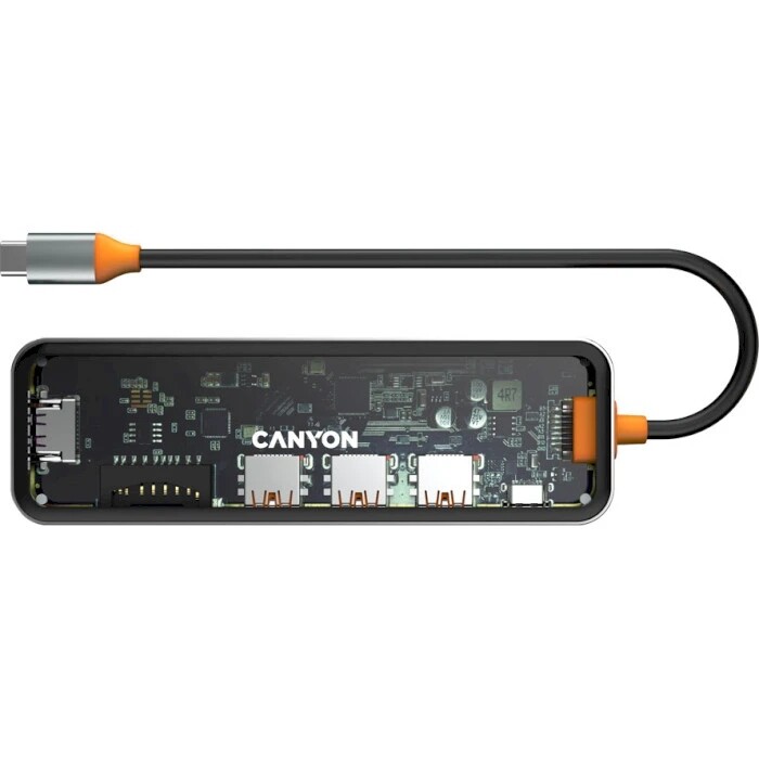 Док-станція Canyon DS-13 7in1 Transparent Space Grey (CNS-TDS13)