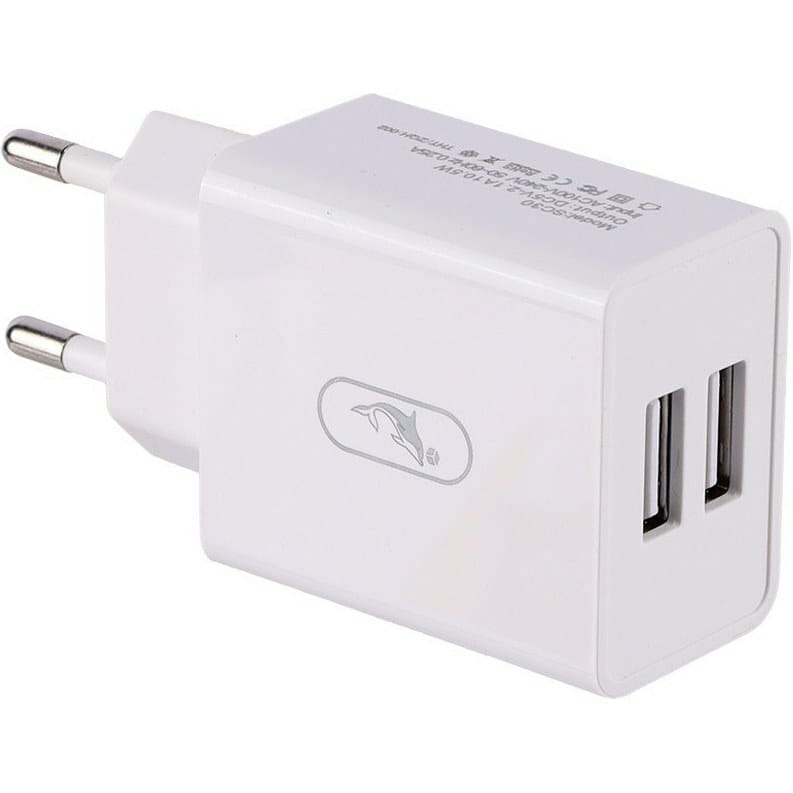 Зарядное устройство SkyDolphin SC30T (2USB, 2.1A) White (SDMZP-000113) + кабель Type-C