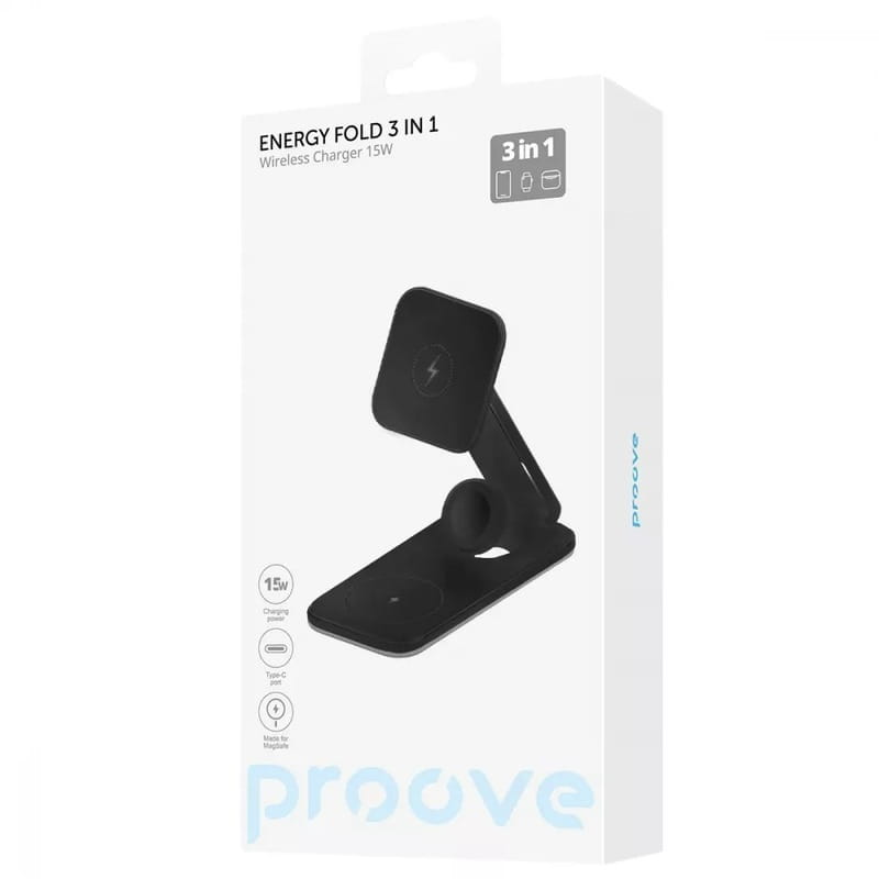 Беспроводное зарядное устройство Proove Energy Fold 3in1 15W Black (WSEF15010001)