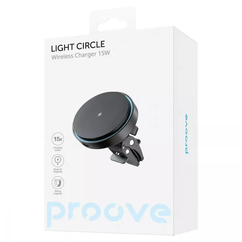 Беспроводное зарядное устройство Proove Light Circle 15W Black (WHLC15010001)