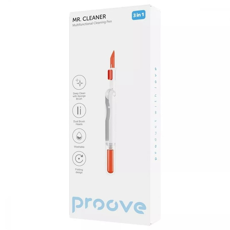 Многофункциональный набор Proove Mr. Cleaner 3in1 для чистки электроники и гаджетов White (MCP00000302)