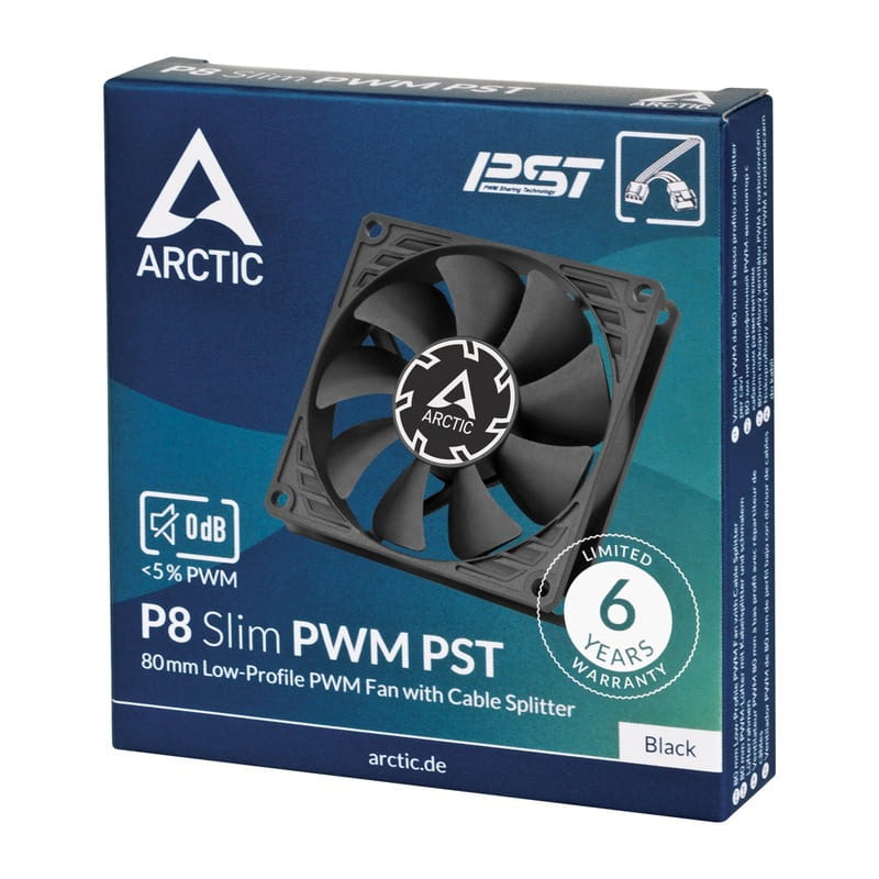 Вентилятор Arctic P8 Slim PWM PST Black (ACFAN00295A)
