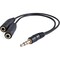 Фото - Аудио-кабель Defender Audio 3.5 мм - 2x3.5 мм (M/F), черный, 0.12 м (63001) | click.ua