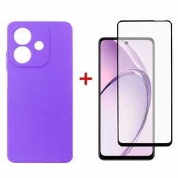 Чeхол-накладка Dengos Carbon для Oppo A3X Purple (DG-KM-124) + защитное стекло