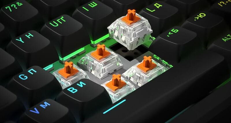Клавіатура бездротова Hator Rockfall 3 Mecha TKL Wireless Orange Black (HTK850UA)
