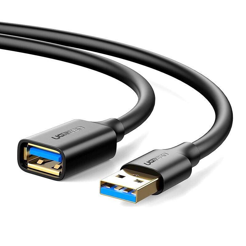 Кабель-удлинитель Ugreen US129 USB - USB (AM-AF), 3 м, Black (30127)