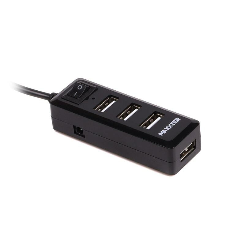 USB-хаб Maxxter 4 ports (HU2A-4P-AC-03)