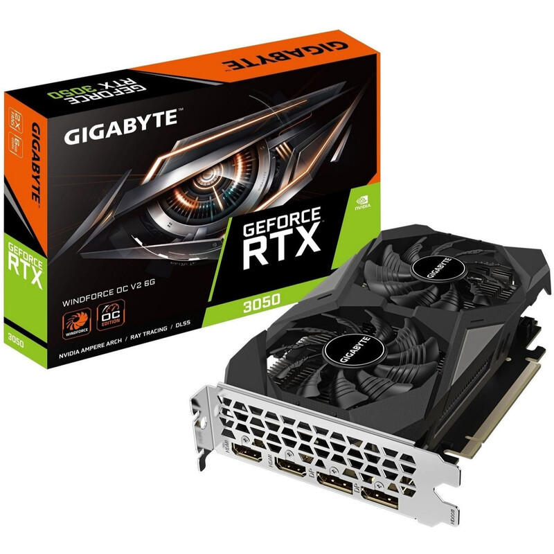 Відеокарта GF RTX 3050 6GB GDDR6 WindForce OC V2 Gigabyte (GV-N3050WF2OCV2-6GD)