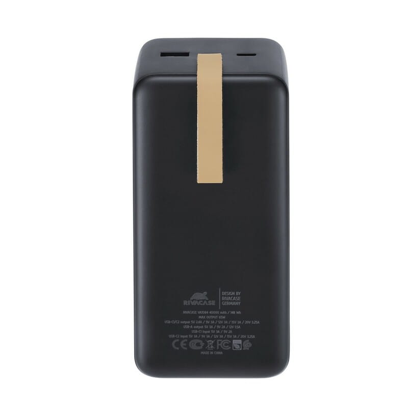 Універсальна мобільна батарея Rivacase Rivapower 40000 mAh, PD 65W Black (VA1084)