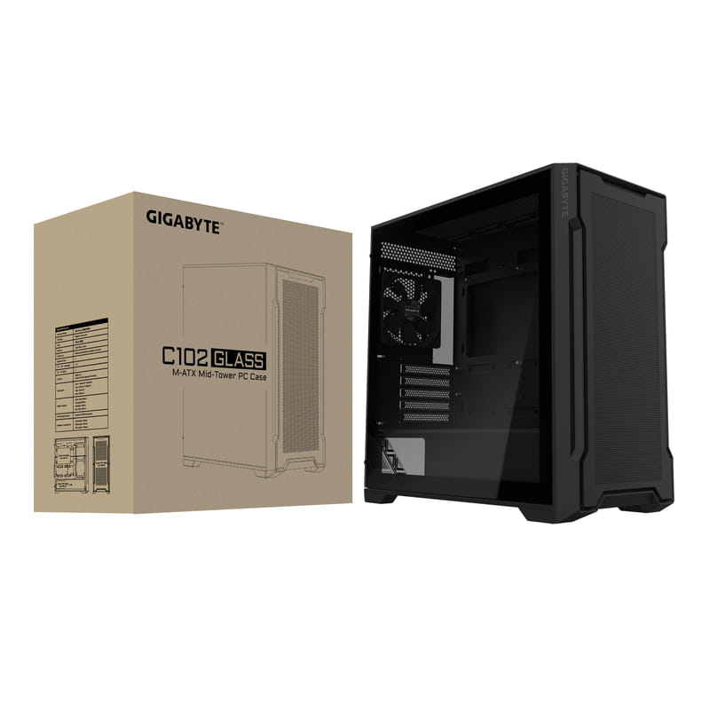 Корпус Gigabyte C102 Glass Black (GB-C102G)