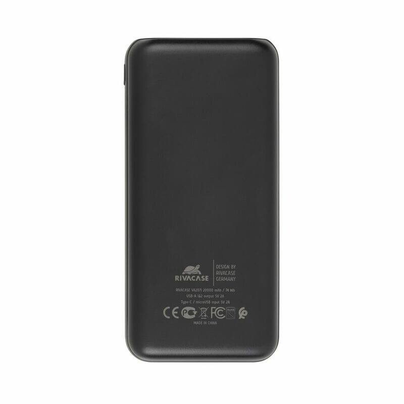 Універсальна мобільна батарея Rivacase Rivapower 20000 mAh Black (VA2071)