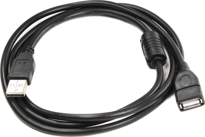 Кабель Atcom USB - USB (M/F), 1.5 м, феритовий фільтр, Black