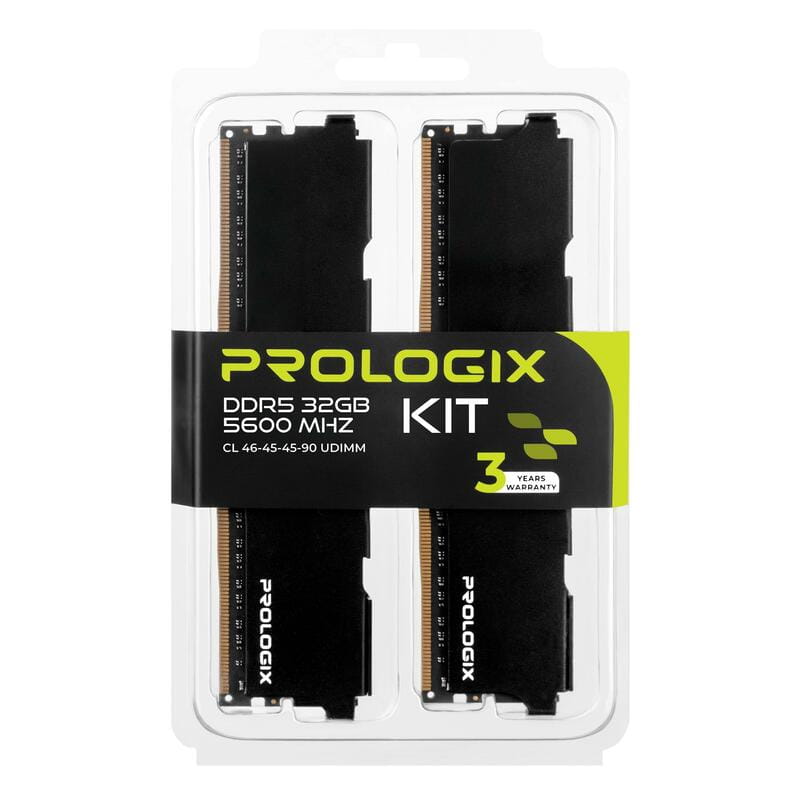 Модуль памяти DDR5 2x16GB/5600 Prologix Black (PRO32GB5600B5K)