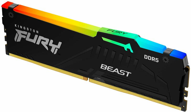 Модуль пам`яті DDR5 2x32GB/5600 Kingston Fury Beast RGB Black (KF556C40BBAK2-64)