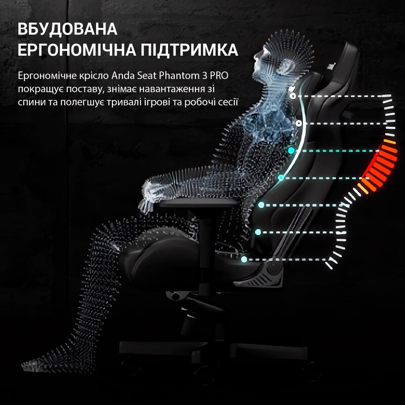 Кресло для геймеров Anda Seat Phantom 3 Pro Size L Grey Fabric (AD18YC-06-G-F)