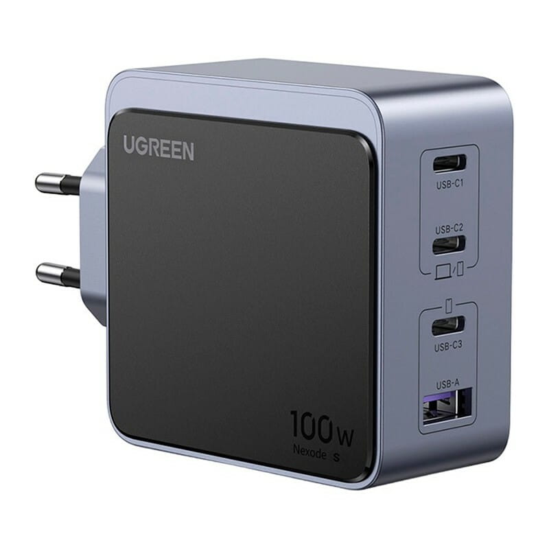 Зарядное устройство Ugreen Nexode X565 100W GaN (3хUSB-C+USB-A) Gray (35043)