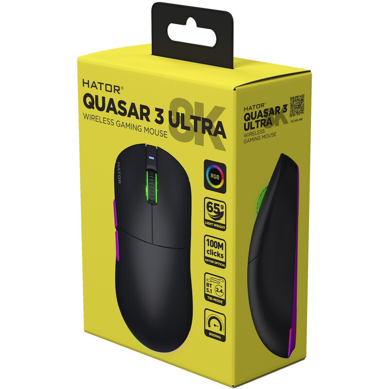 Миша бездротова Hator Quasar 3 Ultra 8K Wireless Black (HTM770)