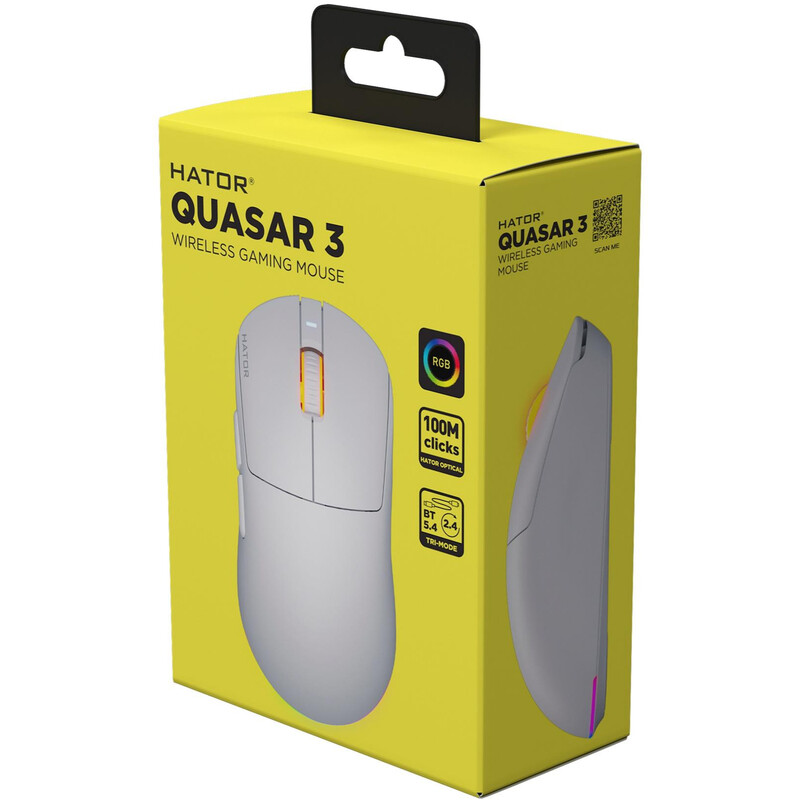 Мышь беспроводная Hator Quasar 3 Wireless White (HTM731)