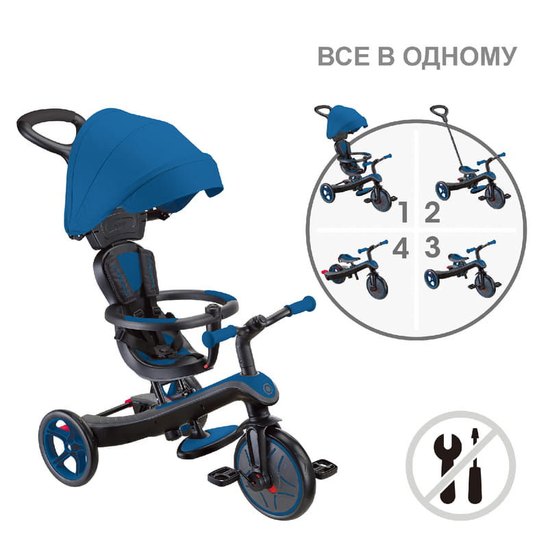 Велосипед трехколесный Globber Explorer Trike 4в1 Blue (634-100)