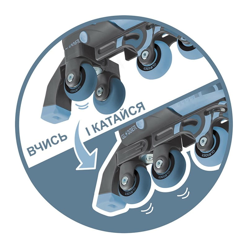 Ролики Globber 2в1 р.26-29 Gray/Blue (780-200)