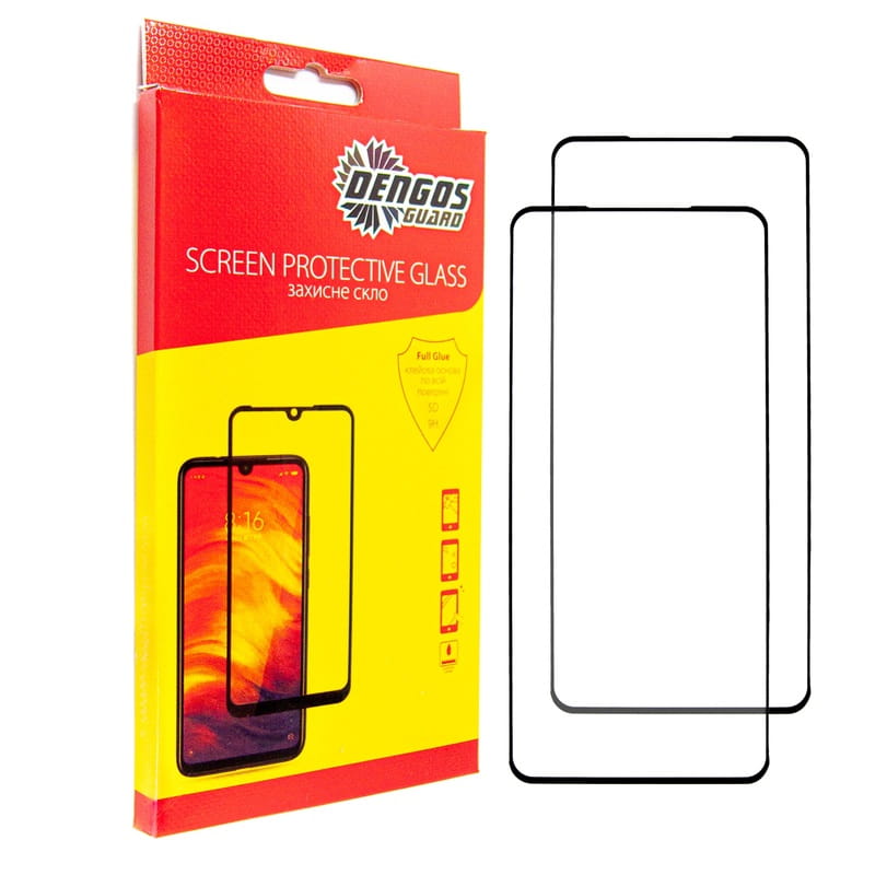 Защитное стекло Dengos для Oppo Reno 12F Black Full Glue (DG-TG2P-58) 2шт