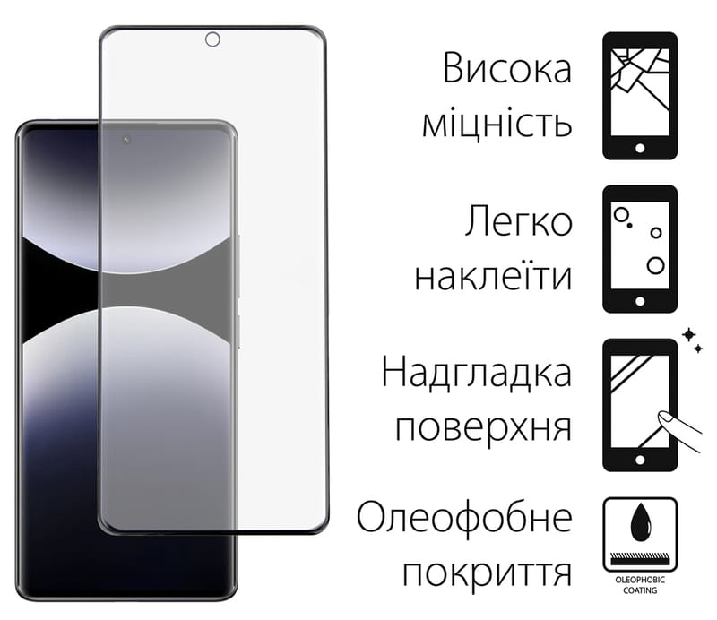 Захисне скло Dengos для Xiaomi Redmi Note 14 Pro Black Full Glue (DG-TG2P-64) 2шт