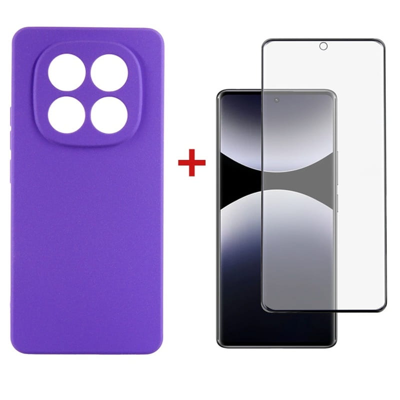 Чeхол-накладка Dengos Carbon для Xiaomi Redmi Note 14 Pro Purple (DG-KM-130) + защитное стекло