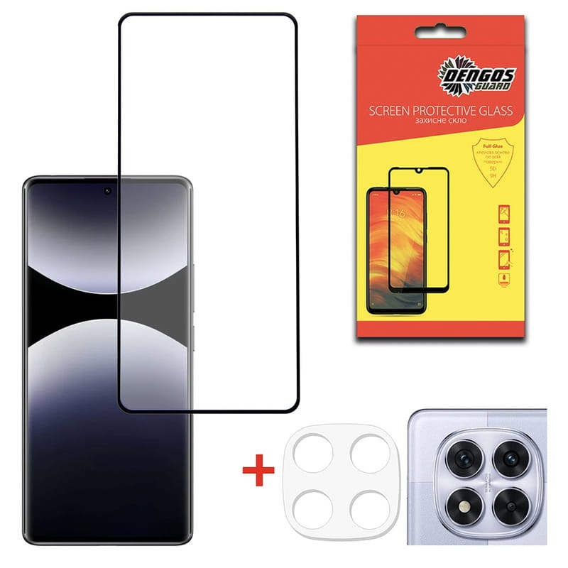 Защитное стекло Dengos для Xiaomi Redmi Note 14 Pro 4G/5G Black Full Glue (DG-TGSCP-09)