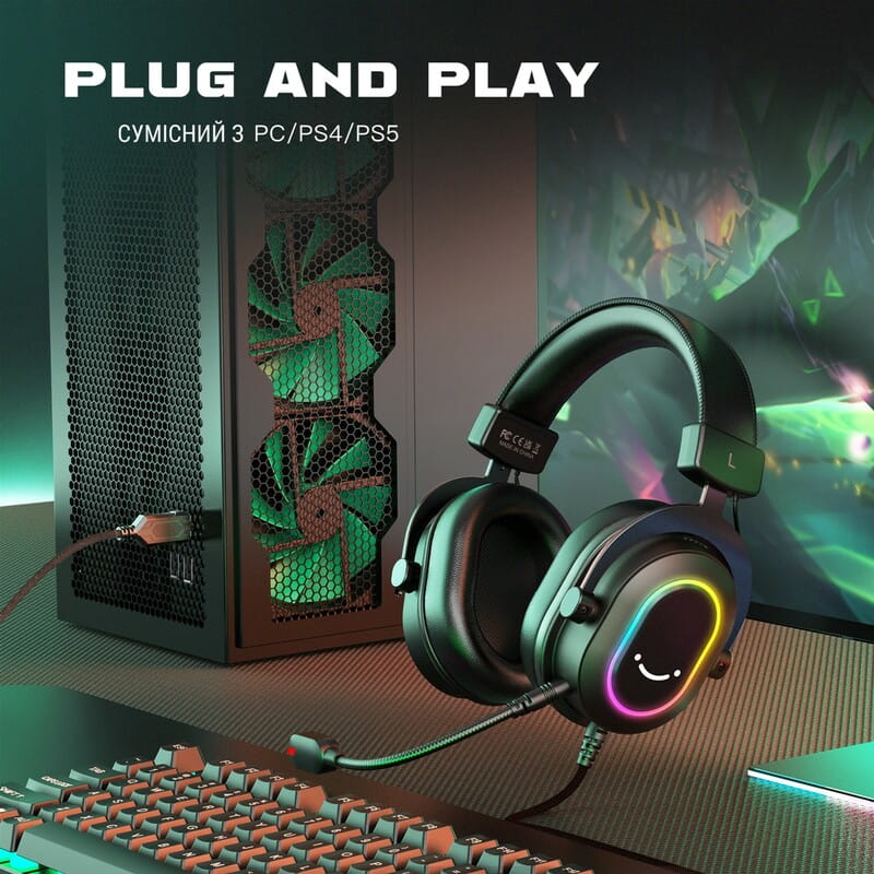 Гарнітура Fifine RGB H6 Black